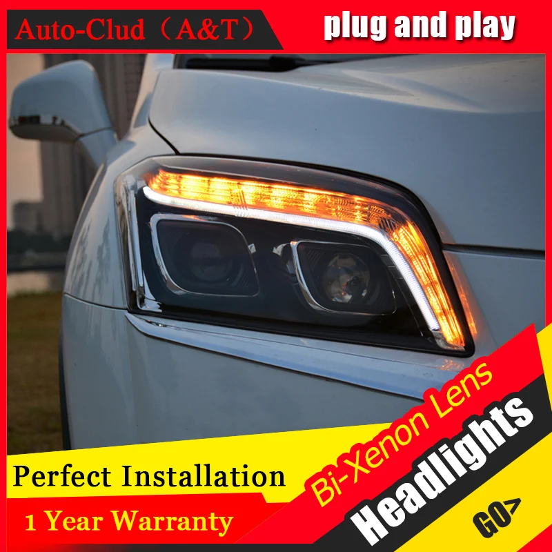 

Car Styling For Chevrolet TRAX led headlights For TRAX head lamp Angel eye led front light Bi-Xenon Lens xenon HID KIT