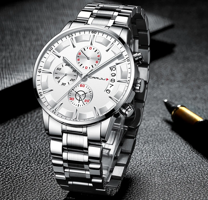 Relogio Masculino 2019 Mens Watches Top Brand Luxury Crrju New Fashion Business Chronograph Black Male Wristwatch Men Watch 2019 (22)