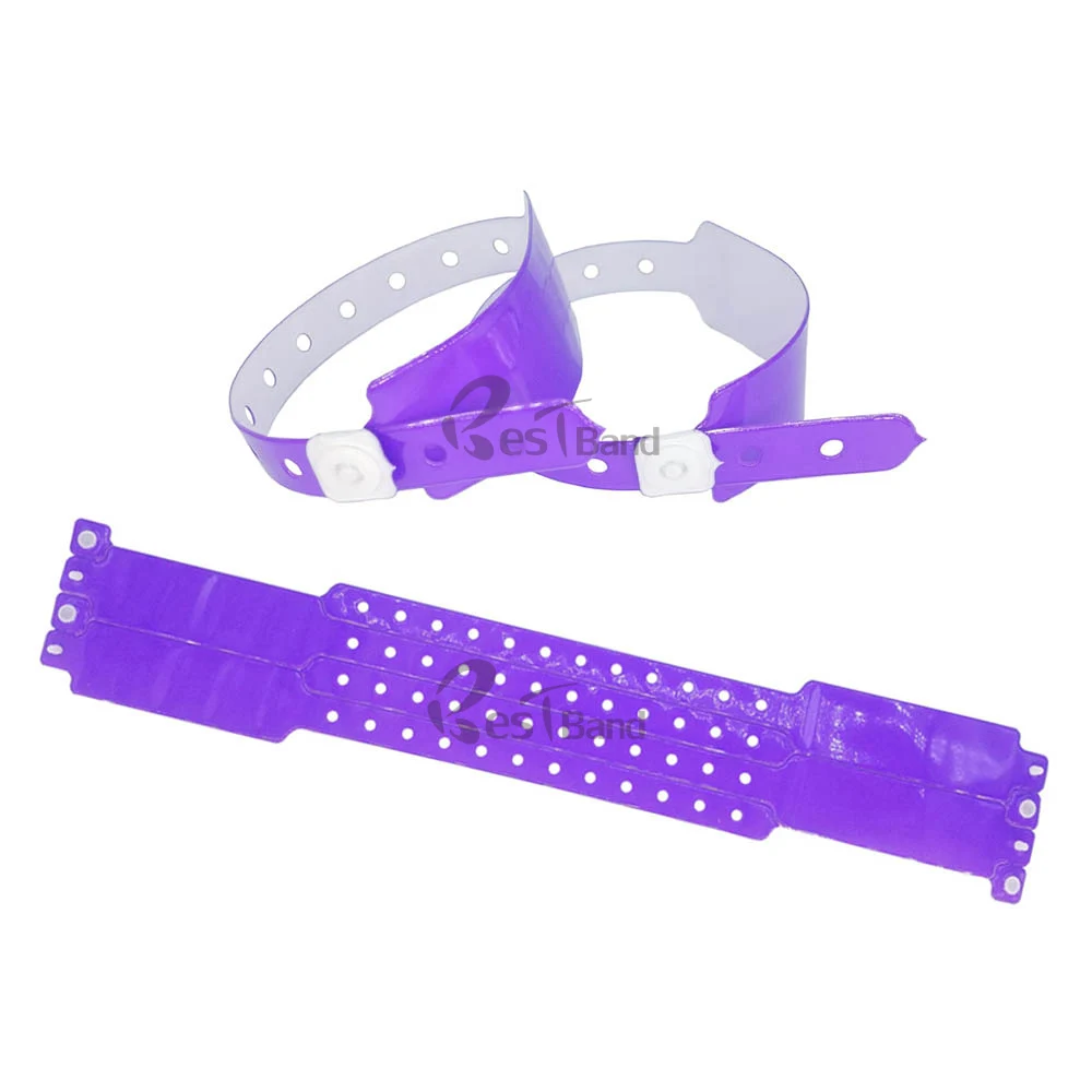 100pcs Neon Purple Cheap plastic event vinyl wristband bracelet for