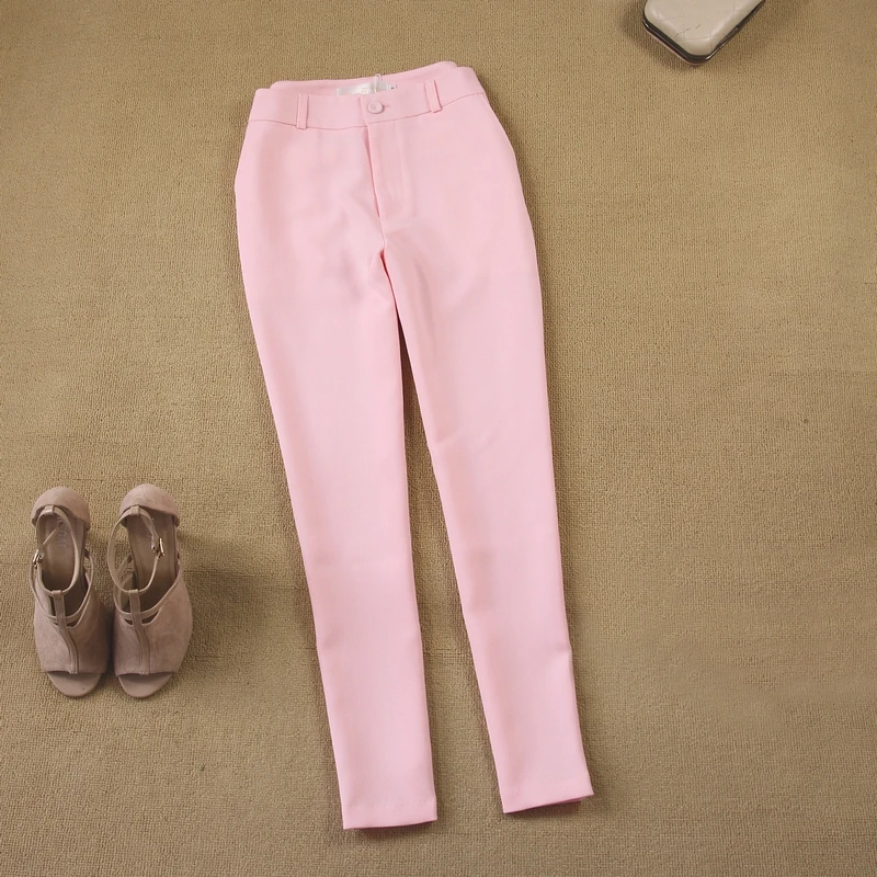 Новые модные женские розовый костюм из двух Костюм из нескольких предметов (куртка + Штаны) женские офисные деловой строгий костюм