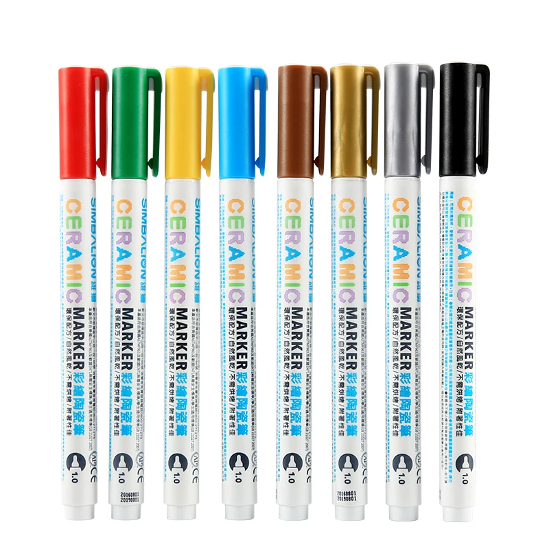 

8 Colors Marker Body Painted Ceramic Decoration DIY Card Graffiti Water-based Paint Pen Art Drawing Highlight Pen