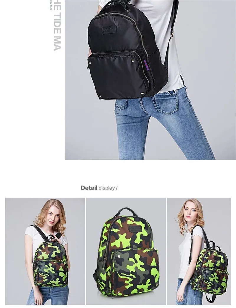 2018 Brand New Super Star Same Type Camouflage Machine Washable Mummy bag High-Quality Ladies Fashion Backpack12