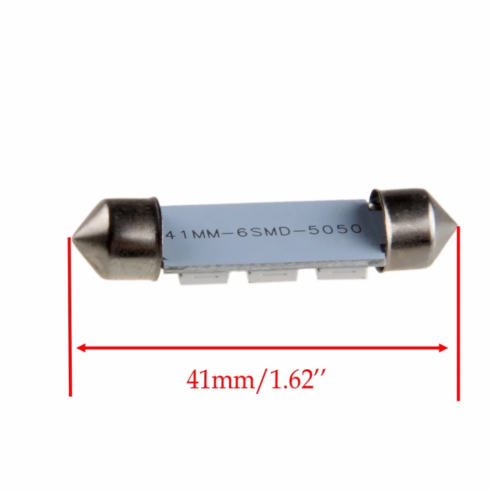 POSSBAY 10 шт. авто Интерьер 5050 41 мм 6-SMD дневные ходовые огни 12V Белый светодиодный купол с фестонами автомобильный светильник внутреннего освещения лампы чехол для Toyota VW BMW