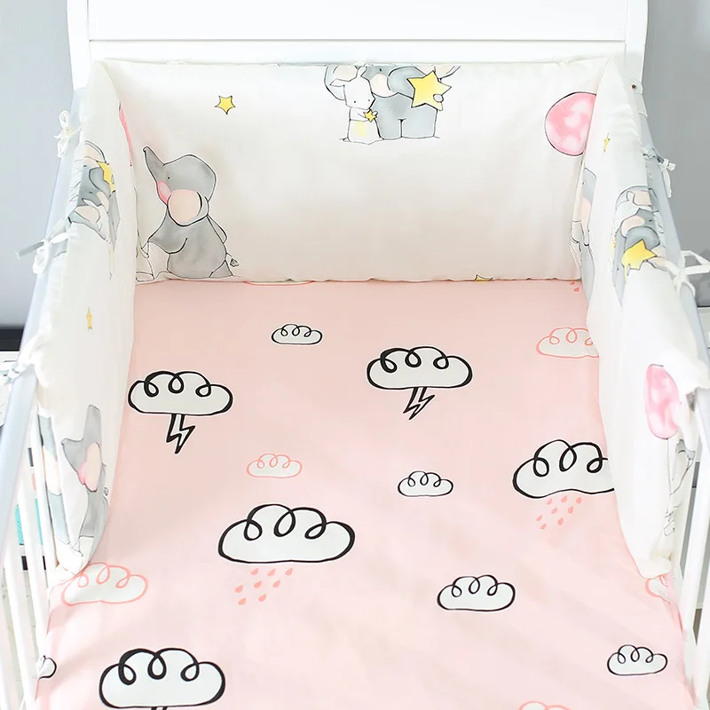 

Baby Bed Thicken Bumpers 190X30cm One-piece Crib Around Cushion Cot Protector Pillows Newborns Room Decor For Baby