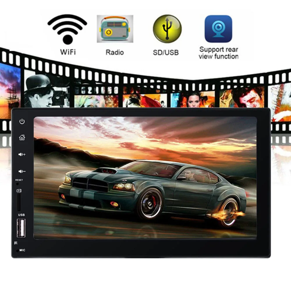 

2 Din Car Radio Bluetooth Multimedia MP5 Player 7 inch HD Touch Screen Autoradio TF USB FM Audio Stereo With Rear View Camera