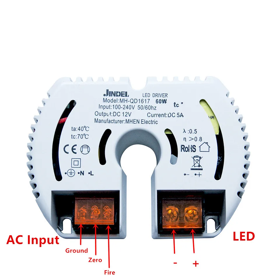 Jindel светодиодный драйвер AC100-240V 12 Вт 20 Вт 40 Вт 60 Вт 100 CV Питание для DC12V G4 G9 MR16 G5.3 3528 3020 3014 5050 5630 Светодиодный CE