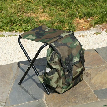 

Folding Camping Fishing Chair Stool Backpack Picnic Bag Hiking Camouflage Seat Table Bag