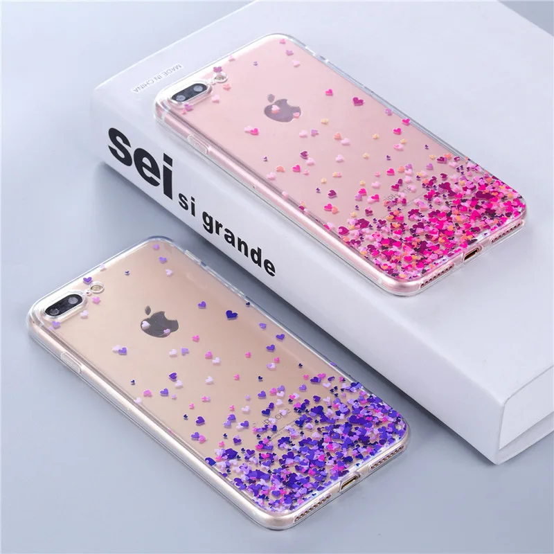 

Phone Case For iPhone 8 7 6 6S Plus 5 5S SE Soft TPU Silicone Cartoon Love Hearts Printing Back Cover For iPhone XS Max XR Cases