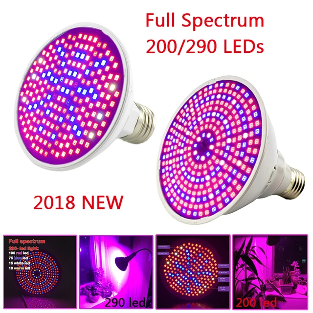 290 Led Plant Grow Light E27 200 LED Growing lights Bulb ...
