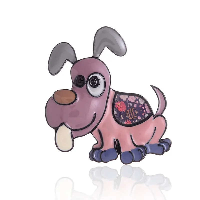 Новое поступление эмалированные Броши для женщин модные шикарные маленькие Мультяшные броши в форме собаки Булавки модные ювелирные изделия милые аксессуары для животных - Окраска металла: color4