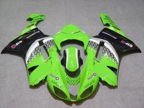 Комплект обтекателей для мотоцикла KAWASAKI Ninja ZX6R 636 07 08 ZX 6R 2007 2008 zx6r ABS зеленый черный
