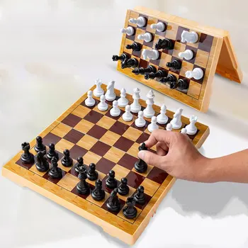 

Hot High Qulity 2 Sizes Portable Chessboard Folding International Classic Chess Set For Party Family Activities