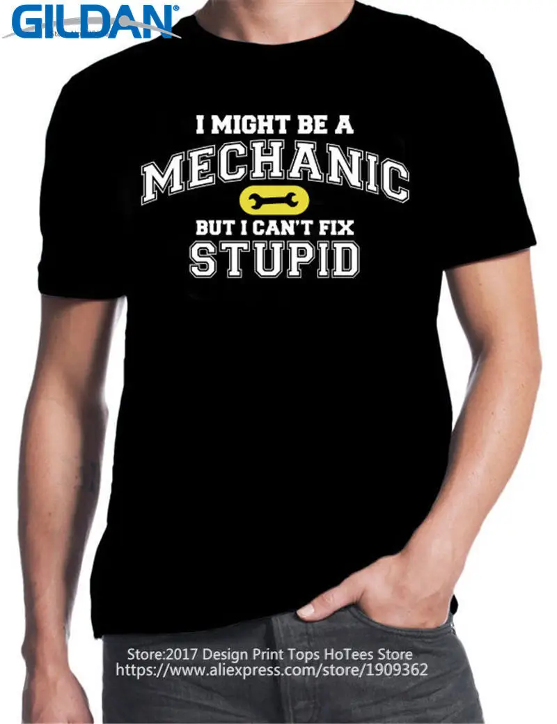 Crazy T Shirts  Comfort Soft Men O-Neck Random I Might Be A Mechanic But I Can'T Fix   Short Sleeve Shirt