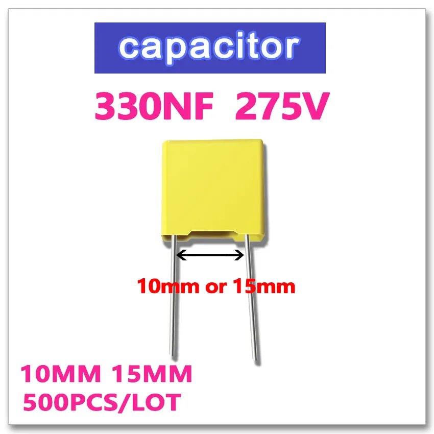 JASNPROSMA 330NF 500 шт. безопасный конденсатор X2 275VAC шаг 10 мм 15 мкФ 334 10% K 275V 334K |
