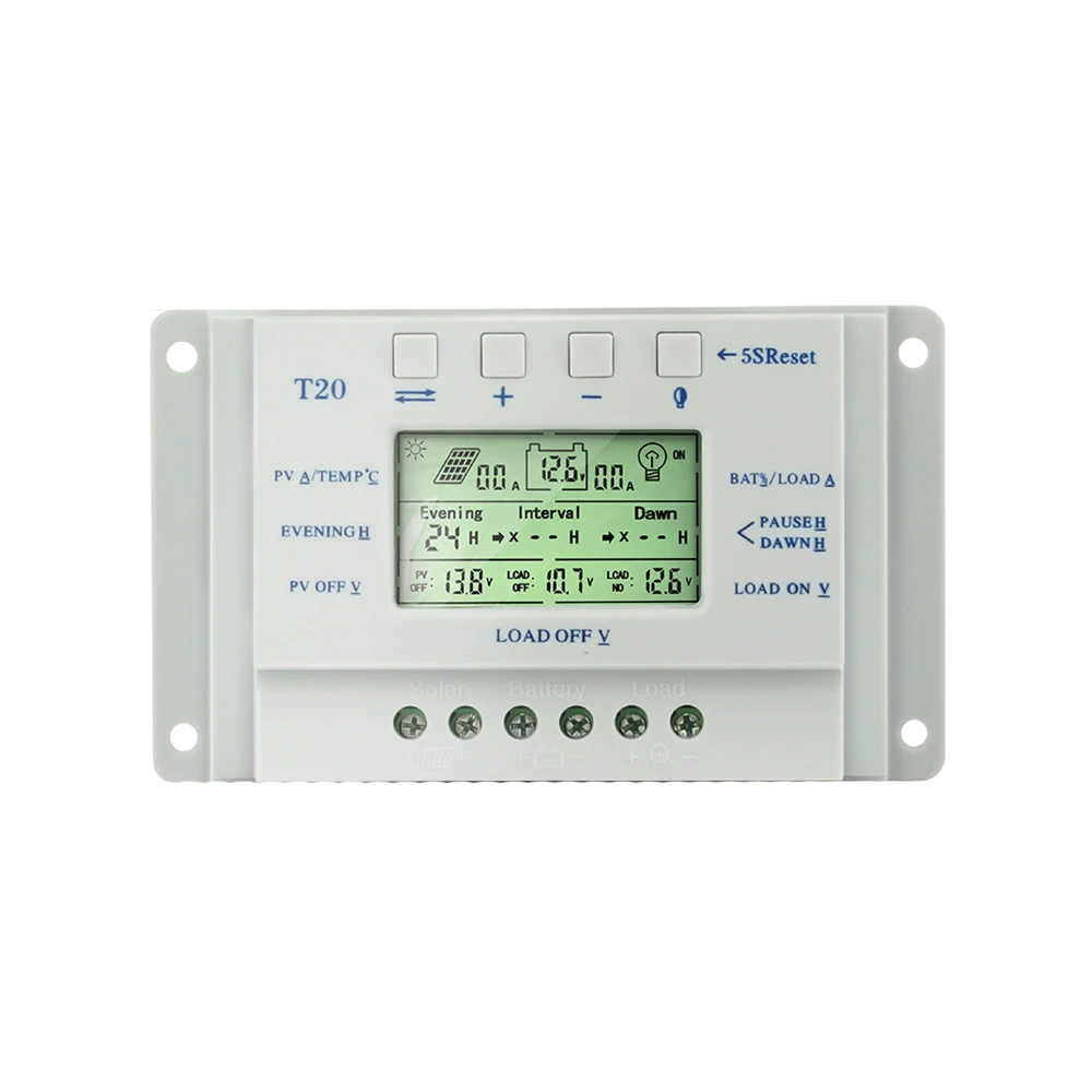 

PWM Solar Controller Photovoltaic Power Generation Solar Controller Panel Battery Charging Regulator Controller LCD Display