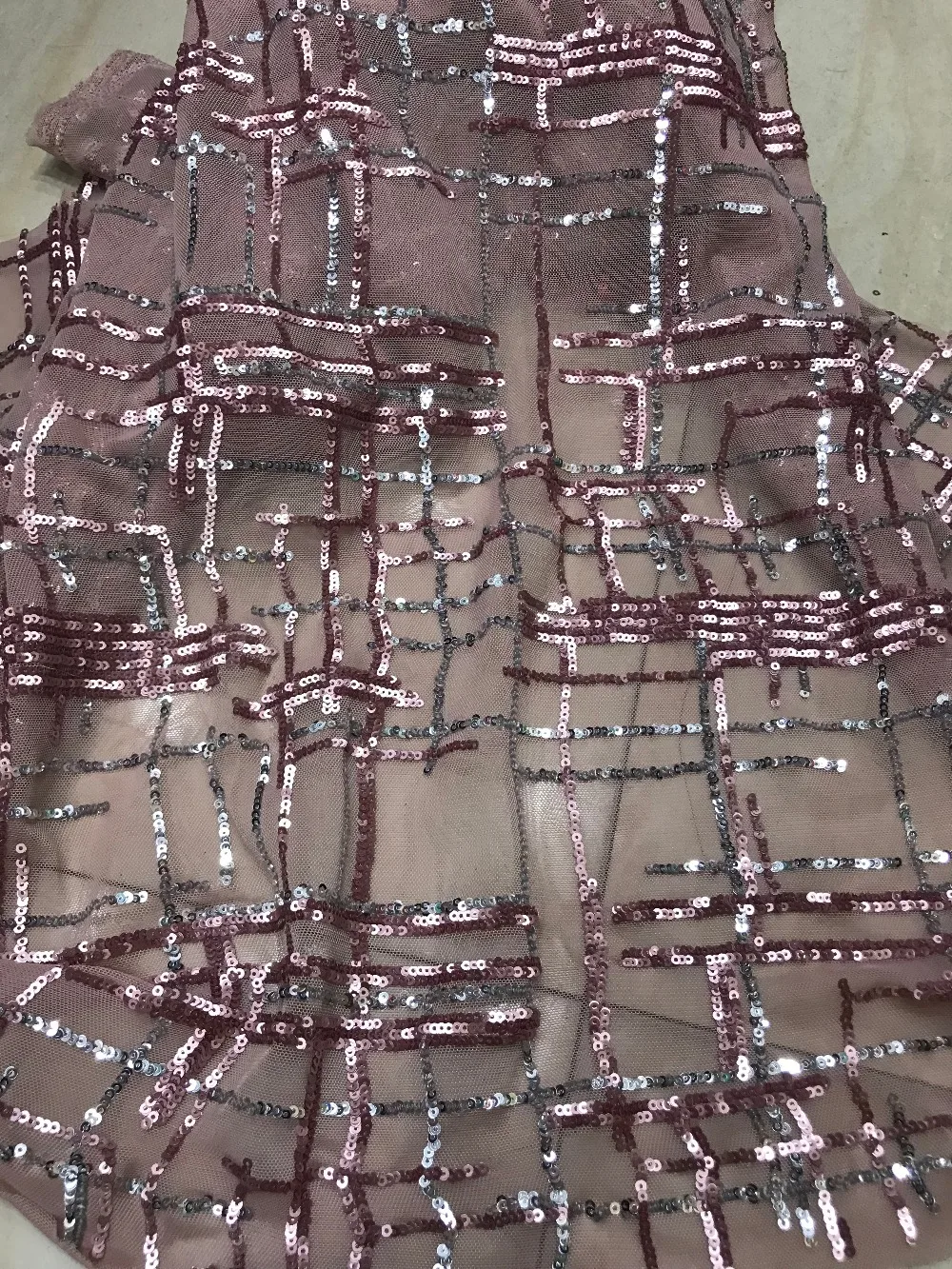 

African sequins Lace Fabric S-7227 Fashion Beautiful sequins net lace Embroidery French Tulle Lace High Quality