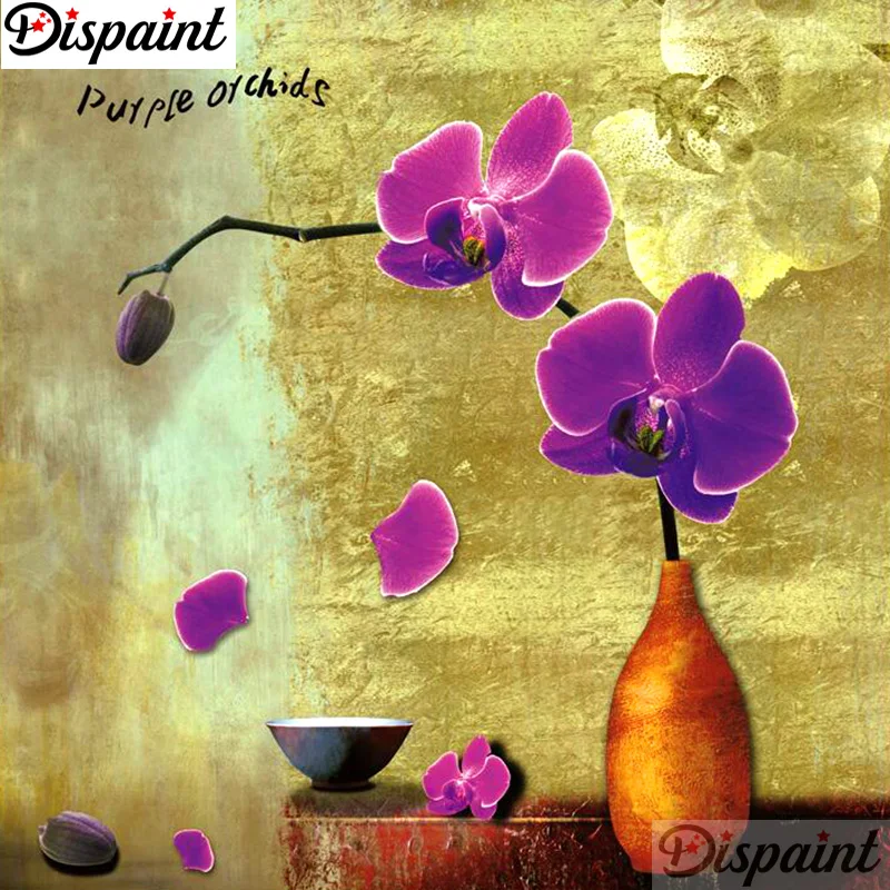 

Dispaint Full Square/Round Drill 5D DIY Diamond Painting "Flower bowl" 3D Embroidery Cross Stitch 5D Home Decor A10850