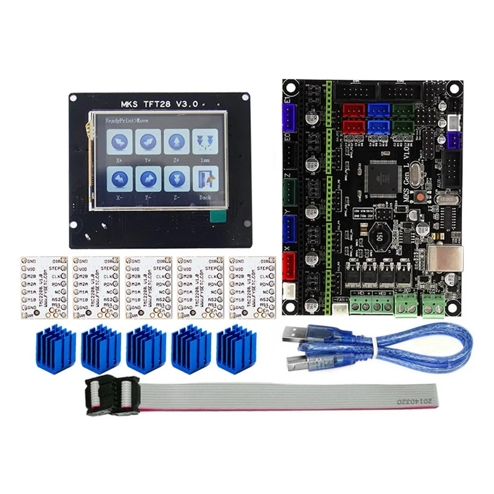 

For MKS GEN L Compatible with TFT28 LCD Display Support TMC2208 Motor Driver 3D Print Kits SL@88