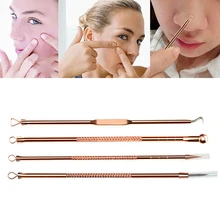 4 шт. Портативный инструмет для удаления черных точек розово-золотистый и черный горошек очиститель угревая сыпь жидкость для снятия Набор иголок с блестками и черными пятнами, Чистка Пор, приспособление для очистки