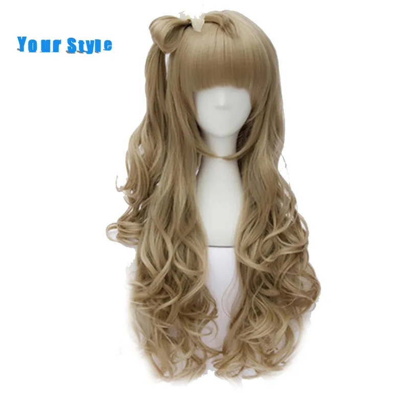 

Your Style Long Wavy Cosplay Wigs Women With Ponytails Female Synthetic Natural Hair Wigs High Temperature Fiber