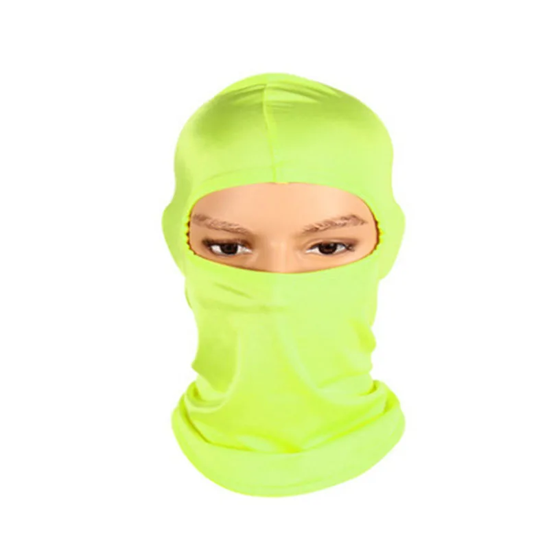 Cycling Full Face Mask Outdoor Skull Balaclava Masks Bicycle Bike Riding Skiing Sport Headgear Ultra Thin Breathable Lycra Mask - Цвет: Green