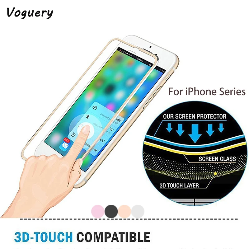 Премиум Закаленное стекло протектор экрана для iPhone X 5 5S SE 6 6s 7 8 Plus 3D изогнутые края