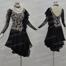 Латинской платье женщины, Румба Джайв Чача, бальные платья, Одежда для танцев, Латинской платье, Танго Сальса Самба подсолнечное платье для танцев