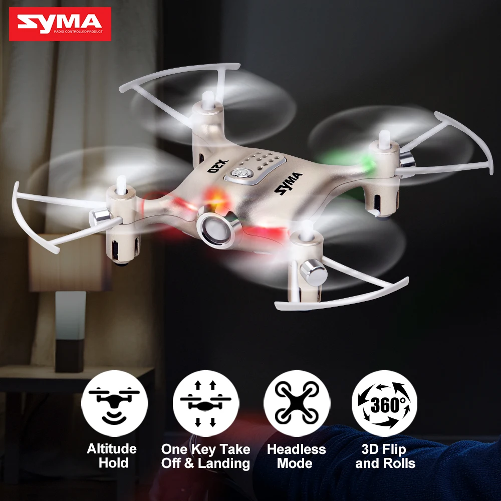 Syma X20 мини Дрон Золотой 2 4G 4CH 6 aixs с дистанционным управлением вертолет