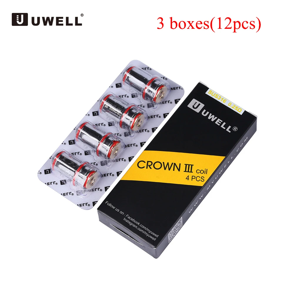 Оригинальная головка спирали Uwell Crown III 12 шт. электронная сигарета SUS316 0 5 Ом 4