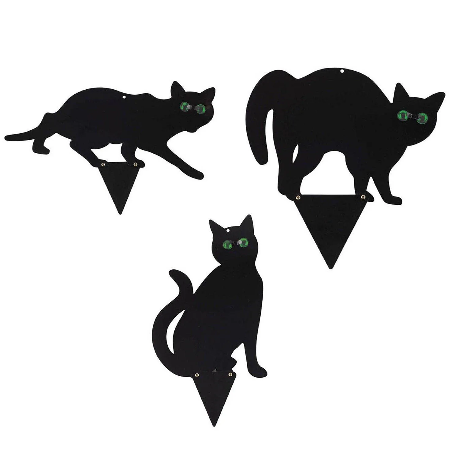 3x Black Scare Cats Pest Control Scarer Repeller Rodent Cat Deterrant Black Cat