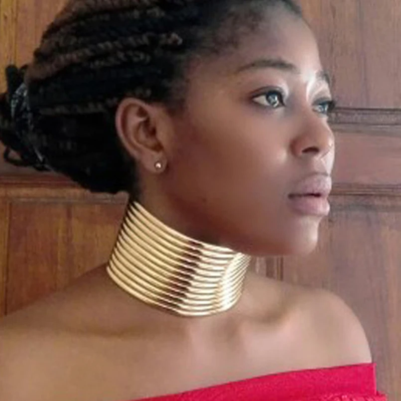 

Vintage Statement Choker Necklace Sets Women African Jewelry Leather Collar Chunky Necklace Bracelets Set Adjustable 2019 UKMOC