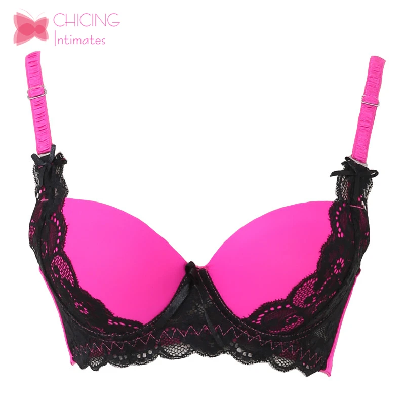 Women's Sexy Bra Brassiere Underwear Contrast Color Lace Sponge Cup