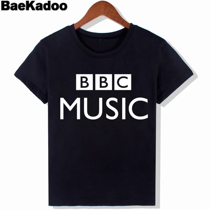 

BAEKADOO Harajuku Women T-Shirt BBC MUSIC Print Short Sleeve Casual Top Tee