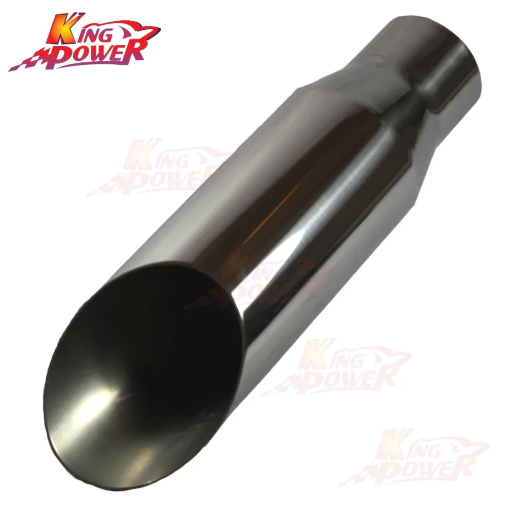 2.5 Inlet 3.5 Outlet 12 Long Dual Wall Angle Cut Exhaust Tip Tail Pipe Weld On