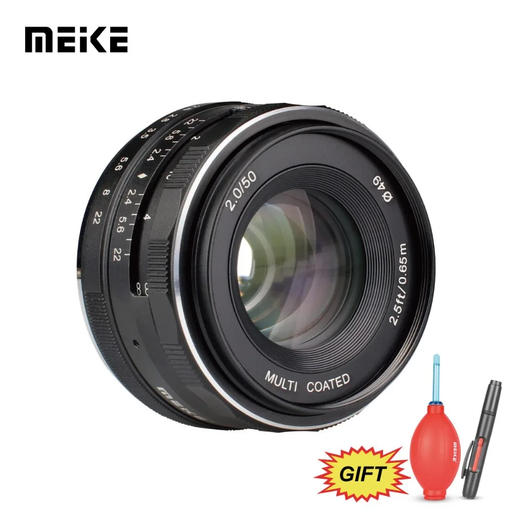 MEKE MK-50mm F2.0 объектив с большой апертурой ручной фокусировки для Canon EOS M1/M2/M3/M5/M10/M50/M100 EF-M Крепление камеры+ Бесплатный подарок