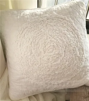 

50x50cm white/beige/brown cotton romantic lace cushion cover flower pillowcase decorative throw pillow cover sofa decor
