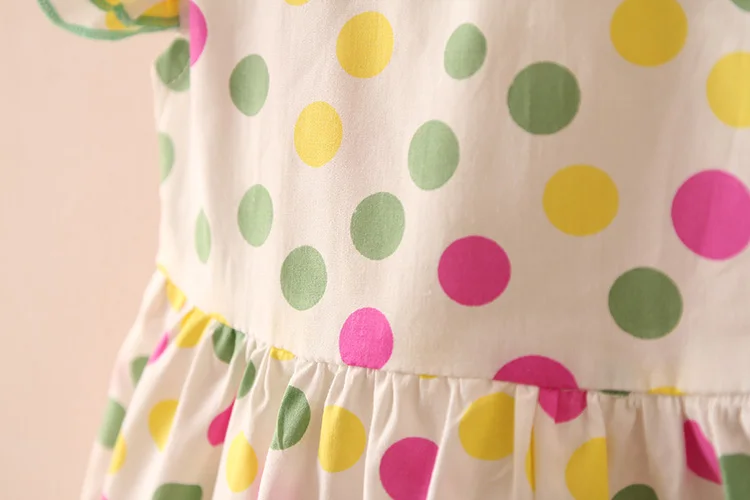 2018 Summer 2-10 Years Beautiful Pretty Sweet Children Baby Kids Pleat Short Fly Sleeve Party Prom Polka Dot Dresses For Girls (17)