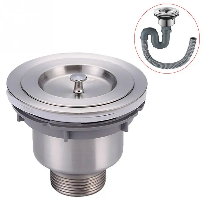 

Stainless Steel Kitchen Sink Drain Assembly Waste Strainer and Basket Strainer Stopper Waste Plug Sink Filter