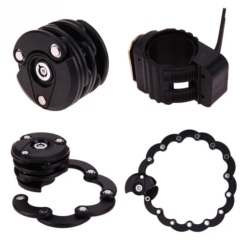 

Bike Anti Theft Lock Chain Lock Folding Lock Mini Hamburger Locks High Security Bicycle Cycling FlipLock 3 Keys