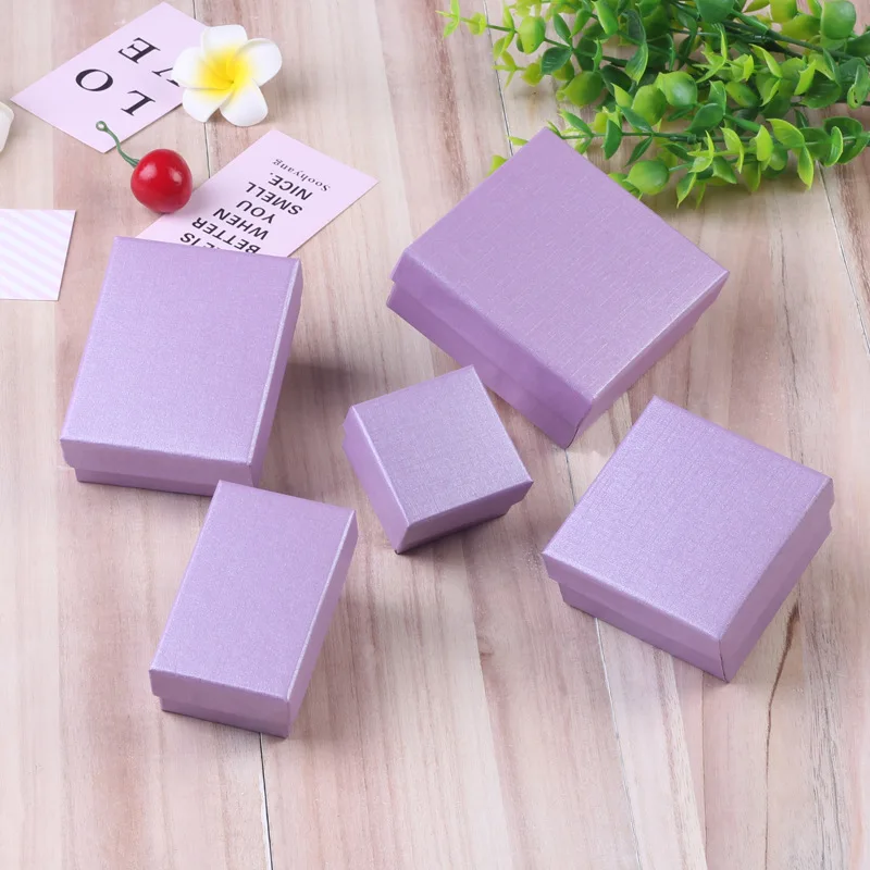 

Ziris Gift Box 12 Pcs/Lot Wholesale Purple Kraft Paper Favour Boxes Fashion Design Bulk Necklace Ring Bracelet Jewelry Box