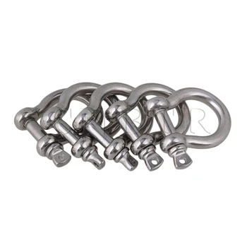 

CNBTR 5pcs M6 304 Stainless Steel Screw Pin Anchor Shackle Bow Rigging European Style