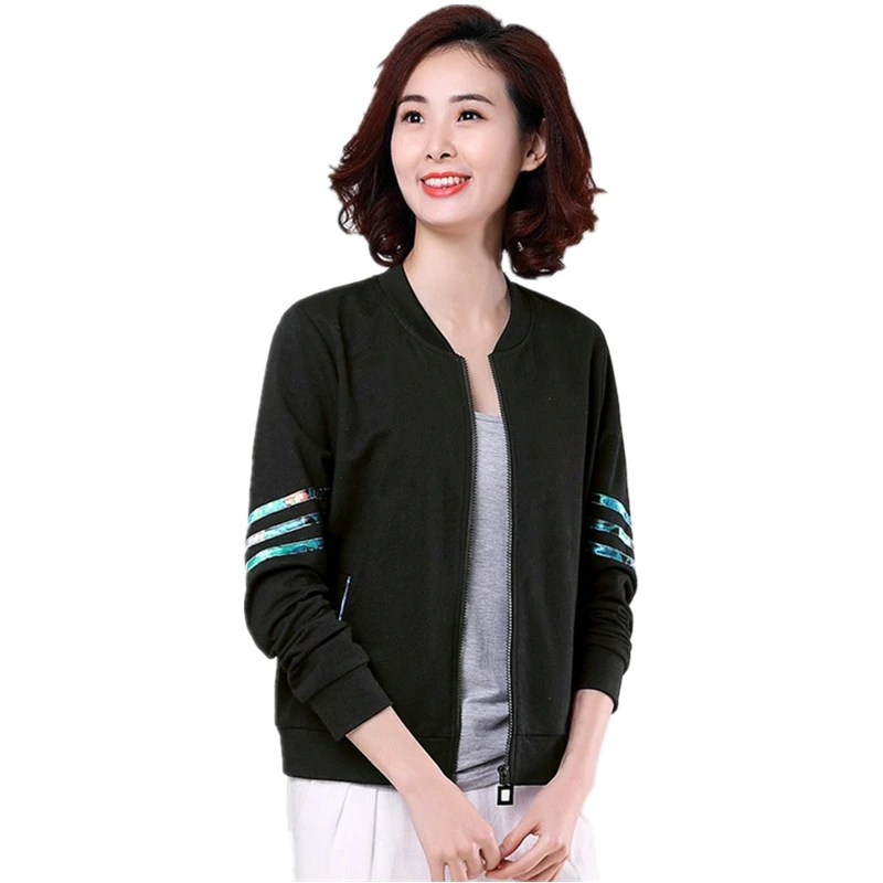 Spring new short jackets women solid baseball collar women's jacket