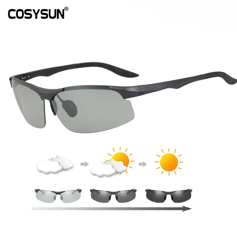 

COSYSUN Polarized Photochromic Sunglasses Men Chameleon Glasses Men Sunglasses Driver Goggles oculos lentes de sol hombre PCS003