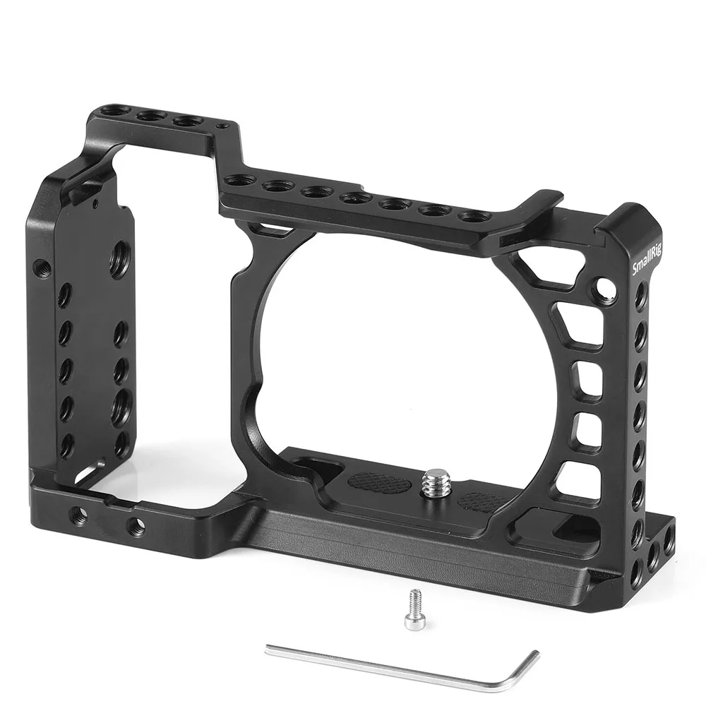 Baratos Jaula de cámara de aleación de aluminio para Sony A6500 A6300 versión actualizada plataforma protectora de cámara Dslr para Sony A6500 1889