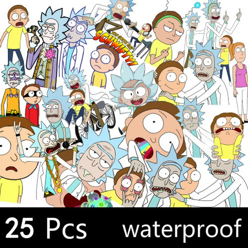 25Pcs Cartoon Rick and Morty Sticker for Car Laptop Luggage Skateboard Motorcycle Decal Kids Classic Toy Stickers 25Pcs Cartoon Rick and Morty Sticker for Car Laptop Luggage Skateboard Motorcycle Decal Kids Classic Toy Stickers