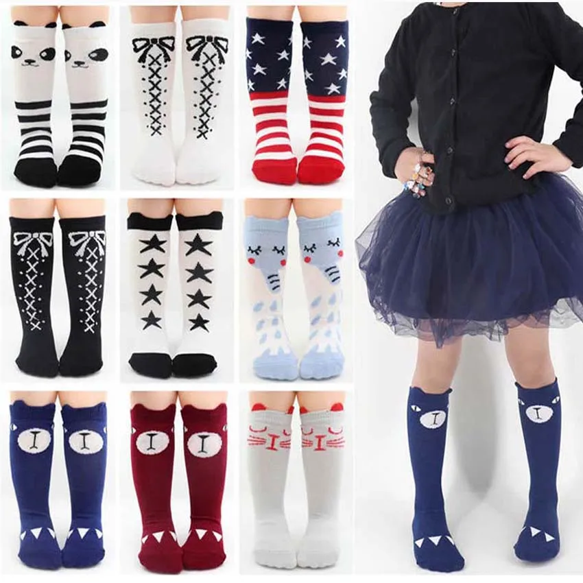 

Cute Cartoon Socks For Children Long Knees Print Animal Long Knee Socks Cotton Kid Socks Fox Socks Toddler Girl Meias 0-6 Years