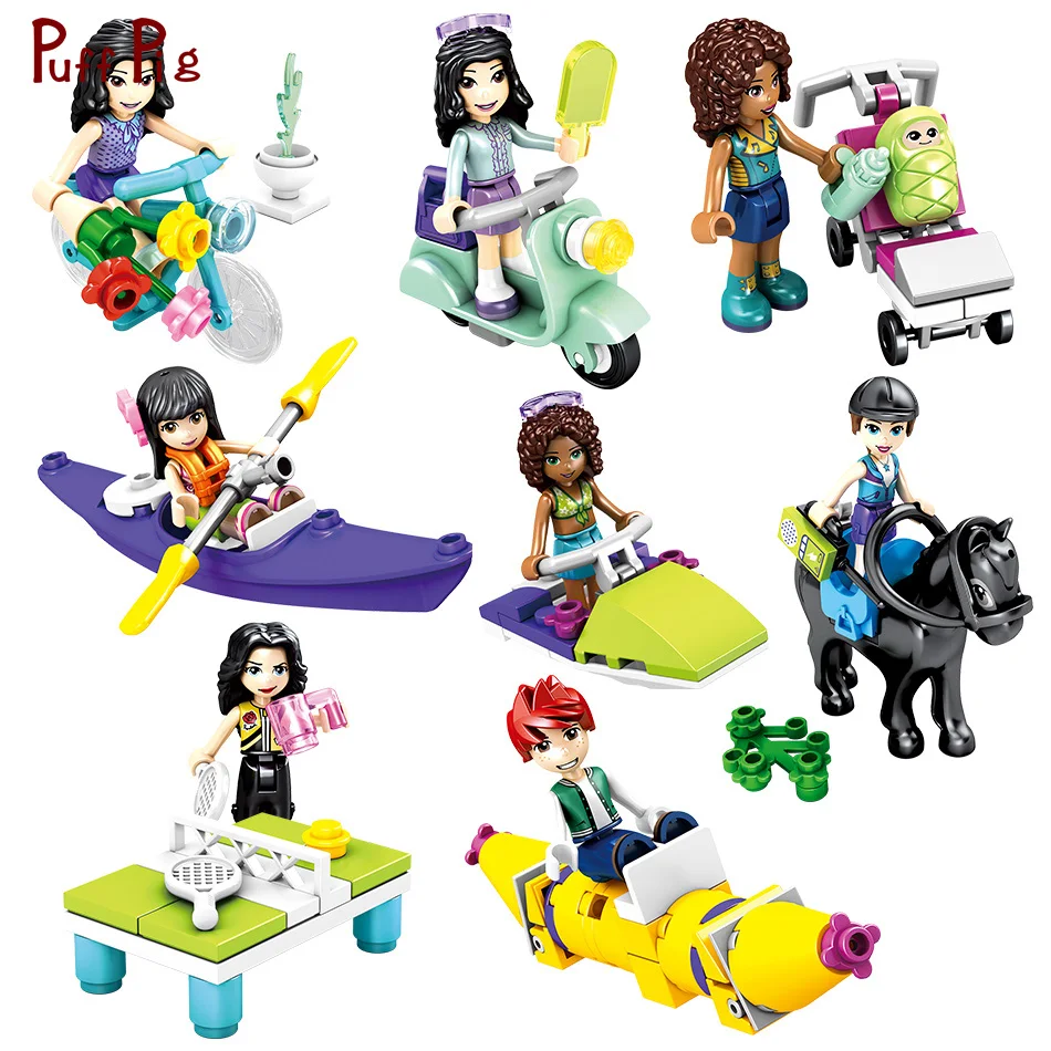 

8pcs Princess Mini Girls Figures Building Blocks Compatible Legoings Friends City Bricks Educational Toys For Children Girl Gift