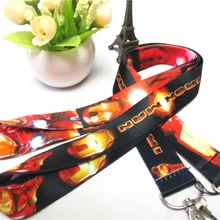 Hensongift Железный человек значок шнурок для ключей ID Держатели мобильный телефон с мультяшками шеи ремни