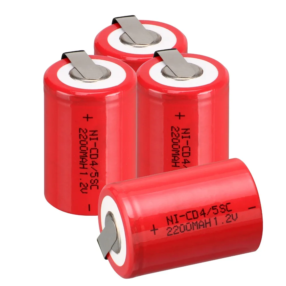 4 шт Anmas power 1,2 V 4/5 SC Sub C 2200mAh Ni-CD nicd Sub C аккумуляторные батареи разного цвета