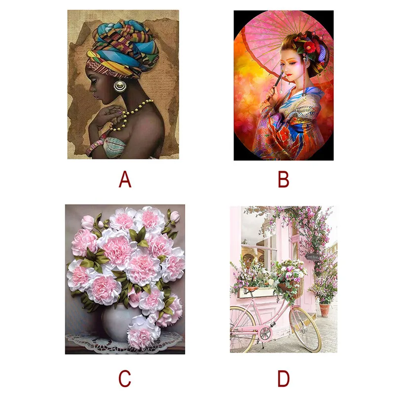 flowers Diy diamond embroidery flower 5D diamond painting modern Floral cross stitch rhinestone painting decor #3A08 (5)